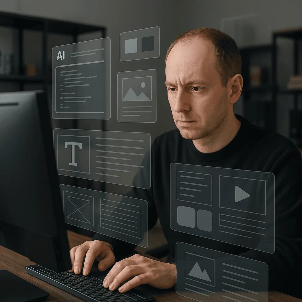 Vitali presenting about AI-first design